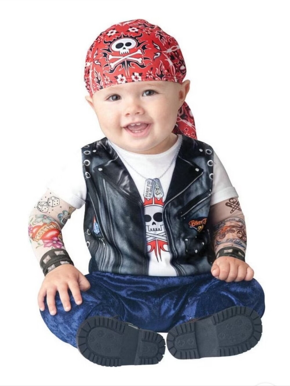 Baby Biker-Born To Be Wild Baby Halloween Costume Size 12-18 Months